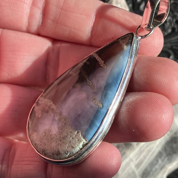 Mossy Blue Opal Crystal Stone Jewelry Pendant - Picture 4 of 8